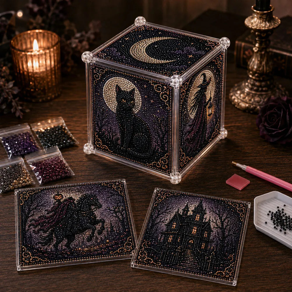 3D Christmas Diamond Painting Gift Box DIY Kit - Dark Halloween