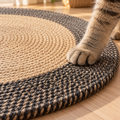 Round Woven Cat Scratcher Rug
