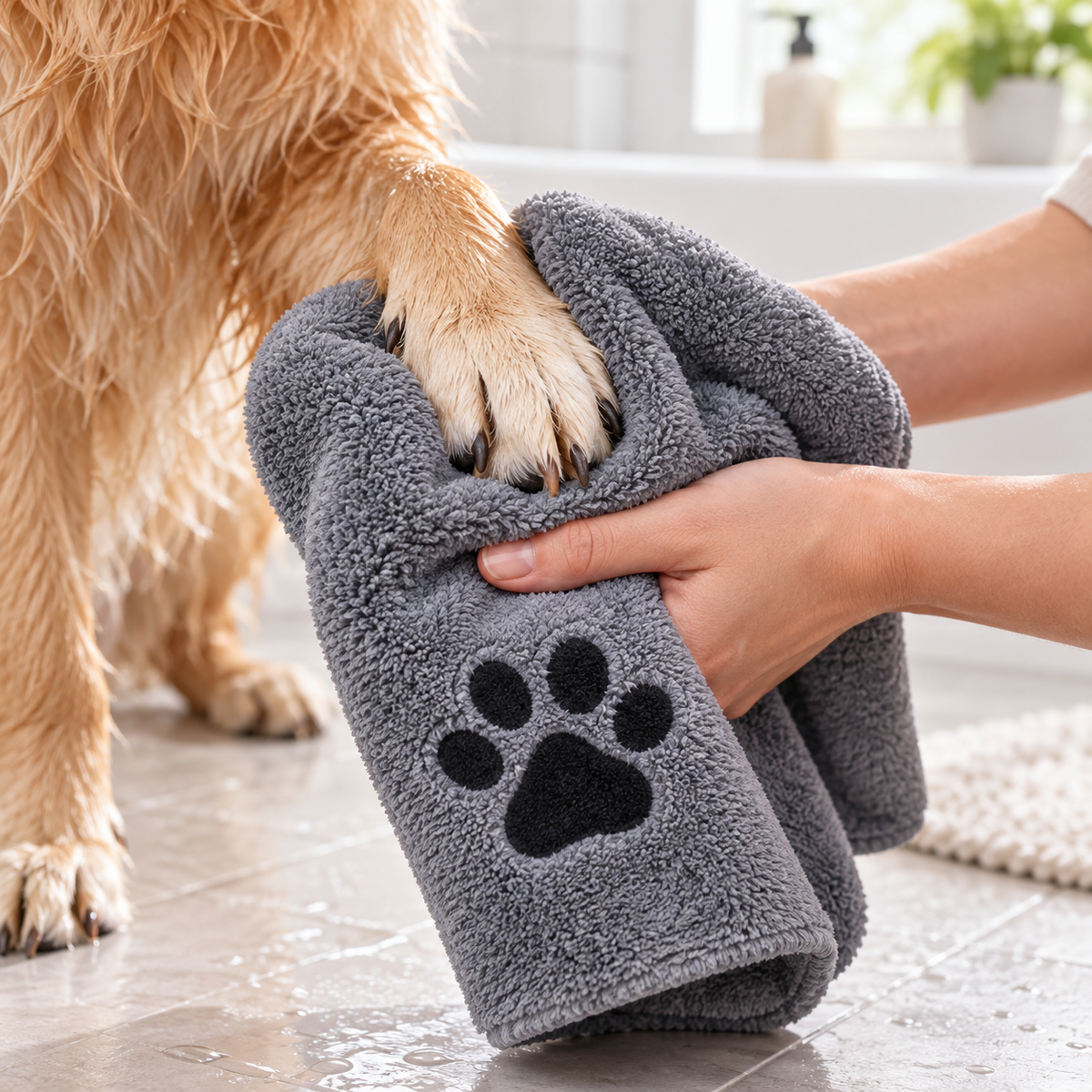 Ultra-Absorbent Microfiber Pet Bath Towel