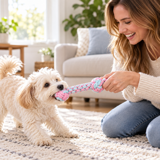 Pastel Cotton Rope Dog Toy Set