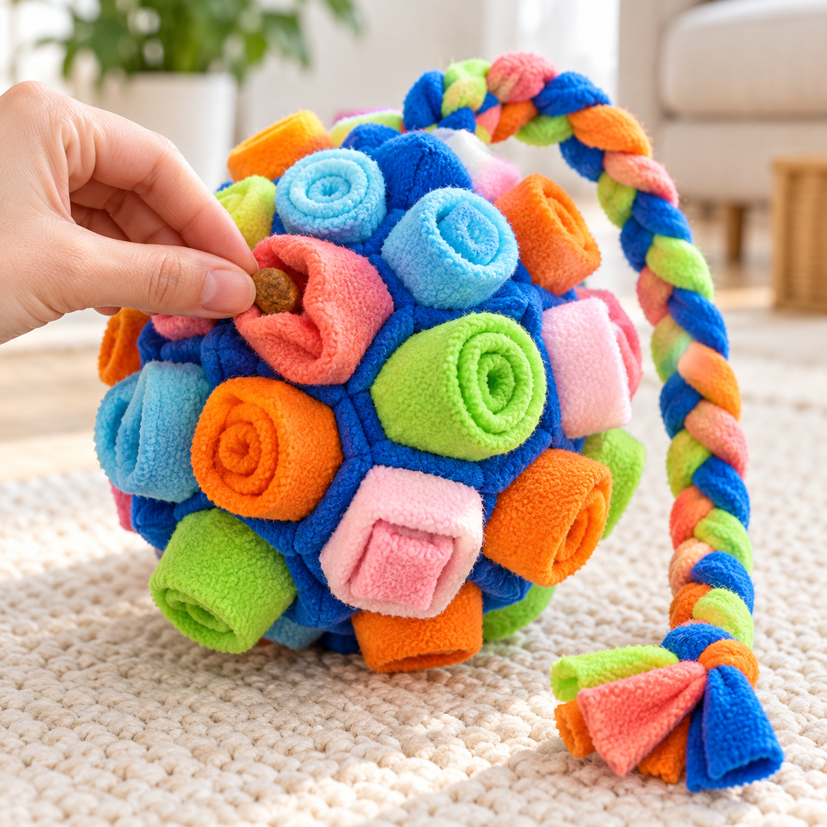 Interactive Fleece Snuffle Ball