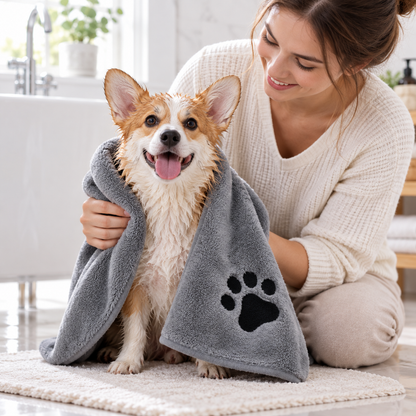 Ultra-Absorbent Microfiber Pet Bath Towel