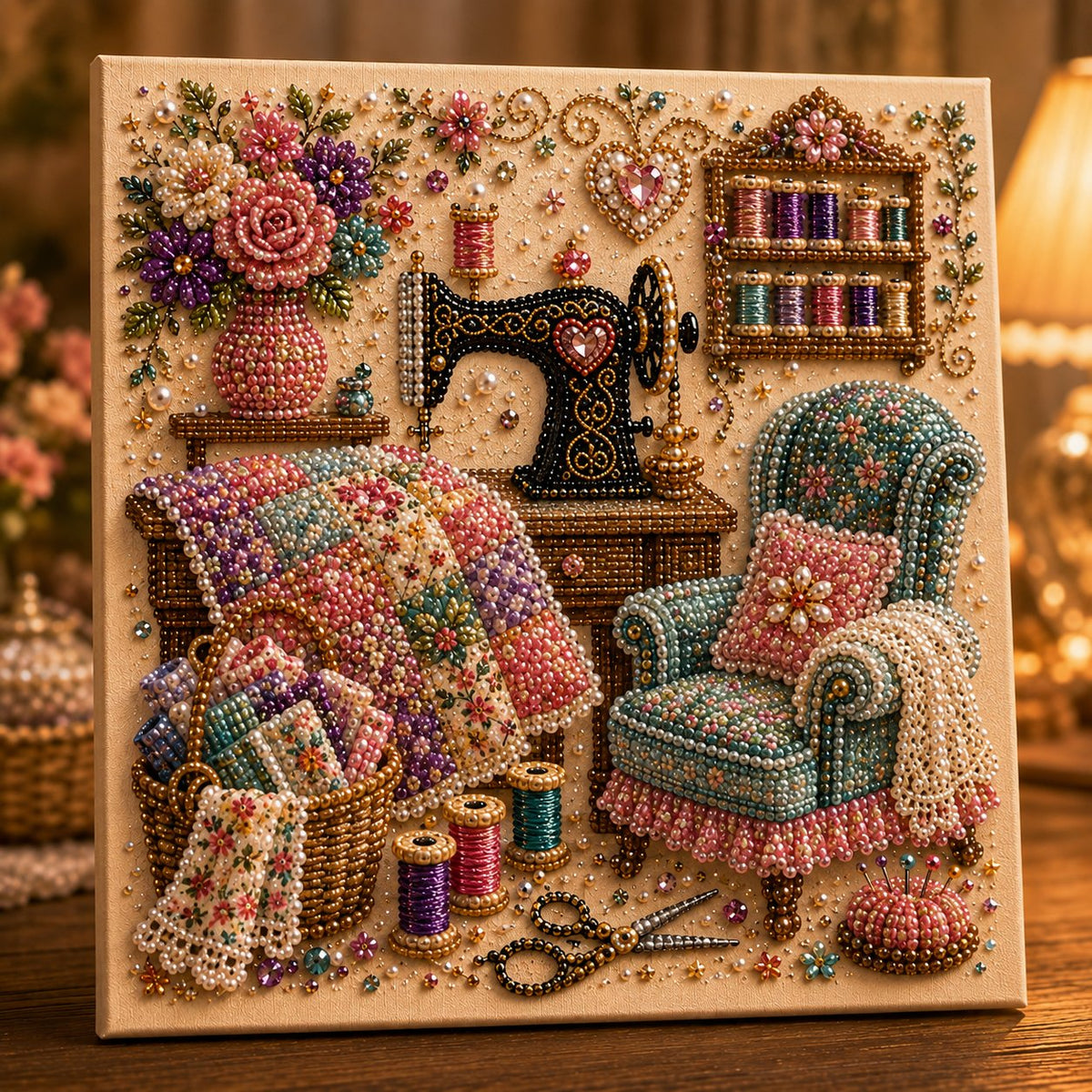 Petmoriqo Cozy Hobby Rooms Diamond Art Kit, image 8