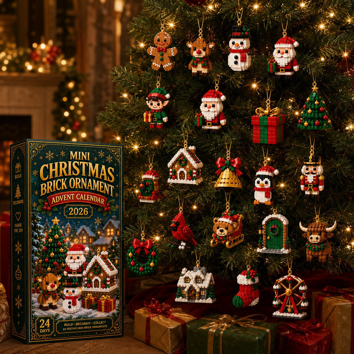 Petmoriqo 24-Day Mini Brick Ornament Advent Calendar, image 4