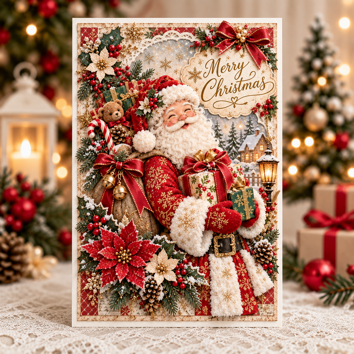 3D Layered Christmas Greeting Card, image 1