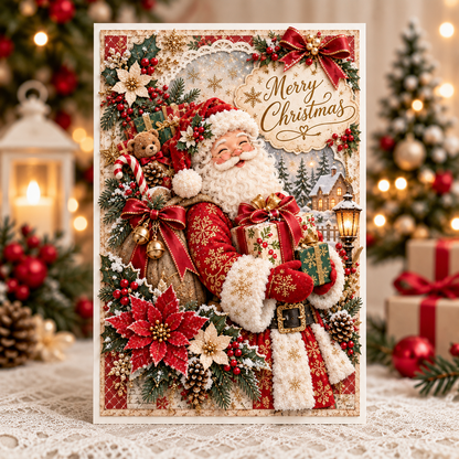3D Layered Christmas Greeting Card, image 1