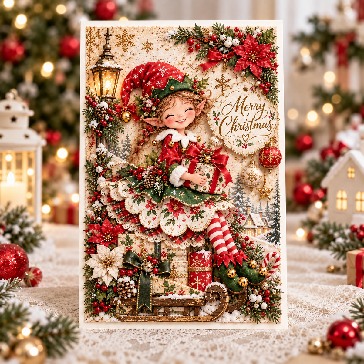 3D Layered Christmas Greeting Card, image 2