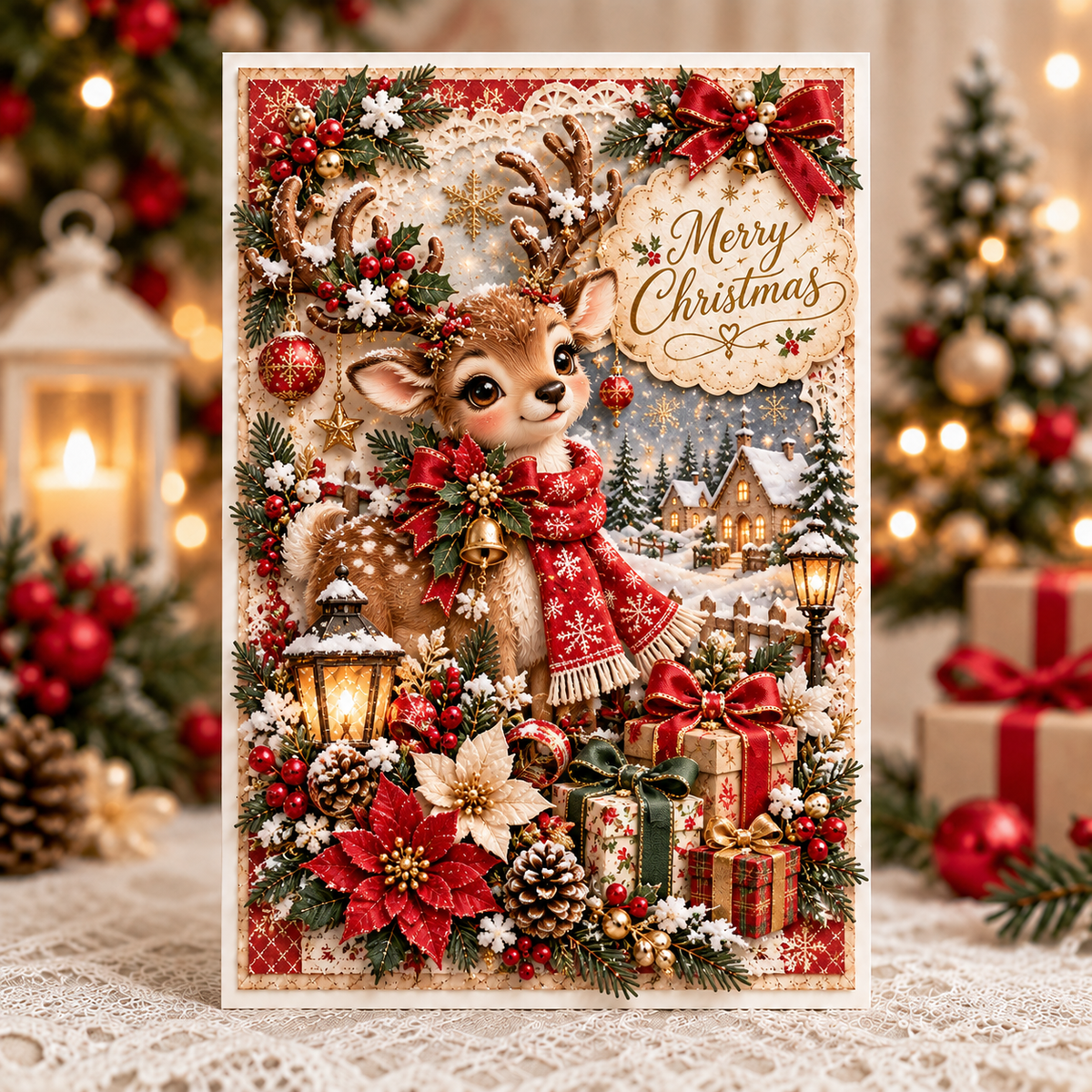 3D Layered Christmas Greeting Card, image 4