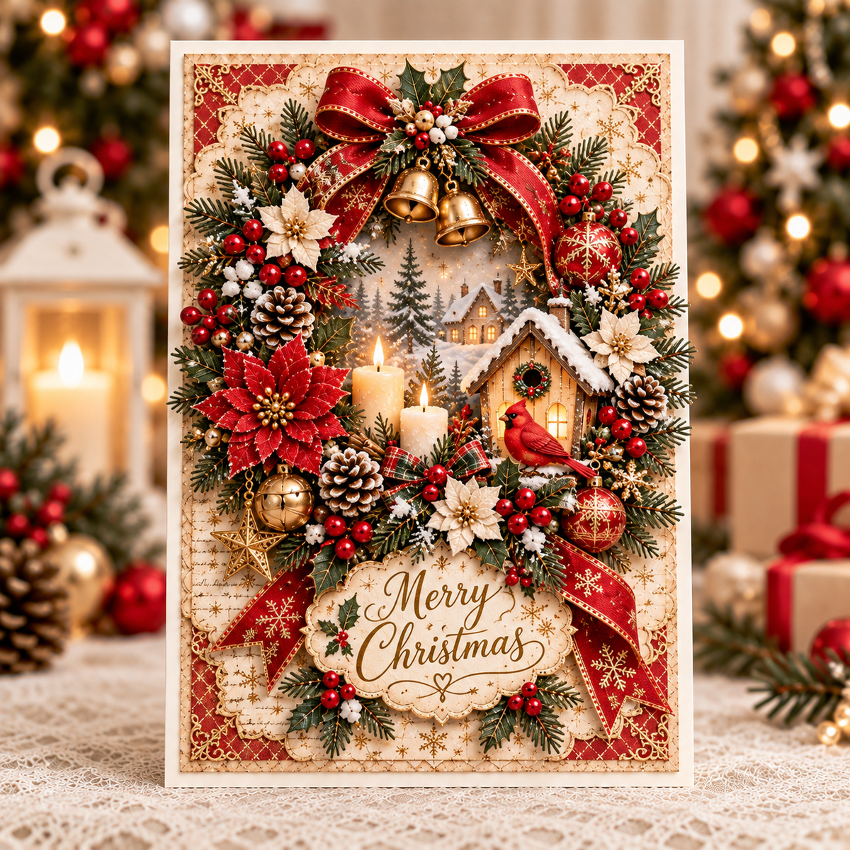 3D Layered Christmas Greeting Card, image 6