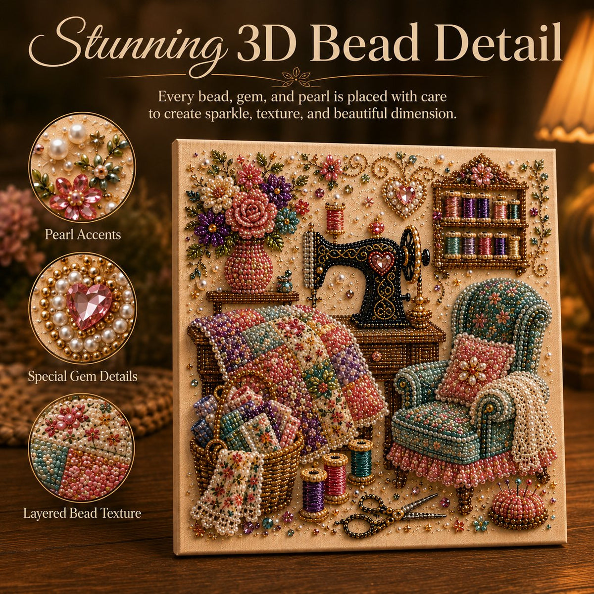 Petmoriqo Cozy Hobby Rooms Diamond Art Kit, image 4