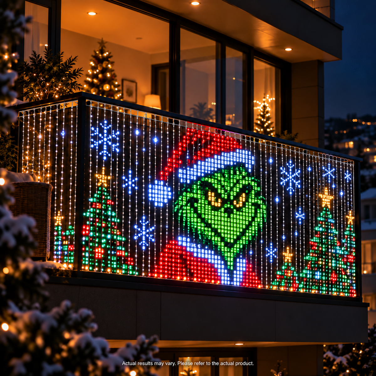 Smart Animated Christmas Balcony Curtain Lights view 6