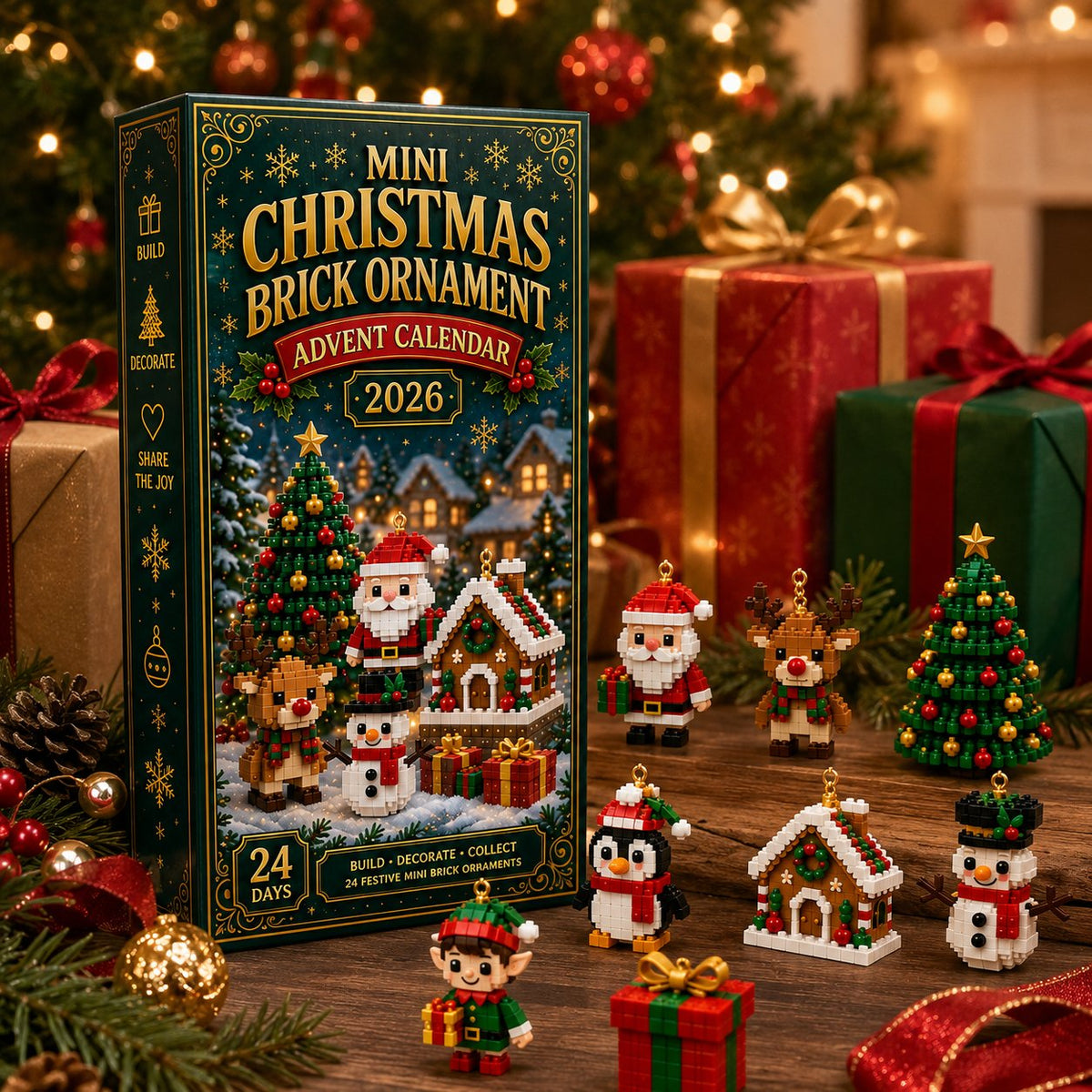 Petmoriqo 24-Day Mini Brick Ornament Advent Calendar, image 5