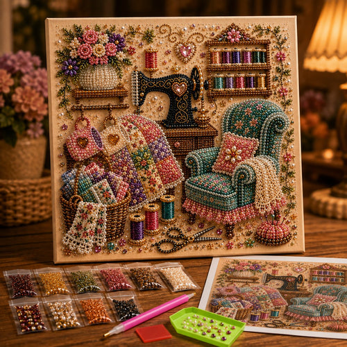 Cozy Hobby Rooms 3D Diamond Art Kit