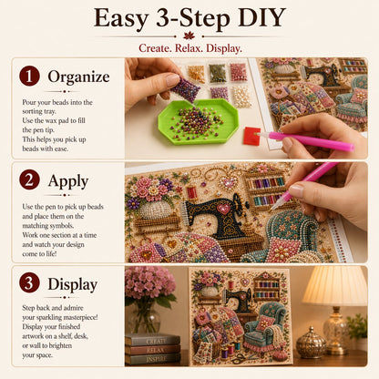 Cozy Hobby Rooms 3D Diamond Art Kit