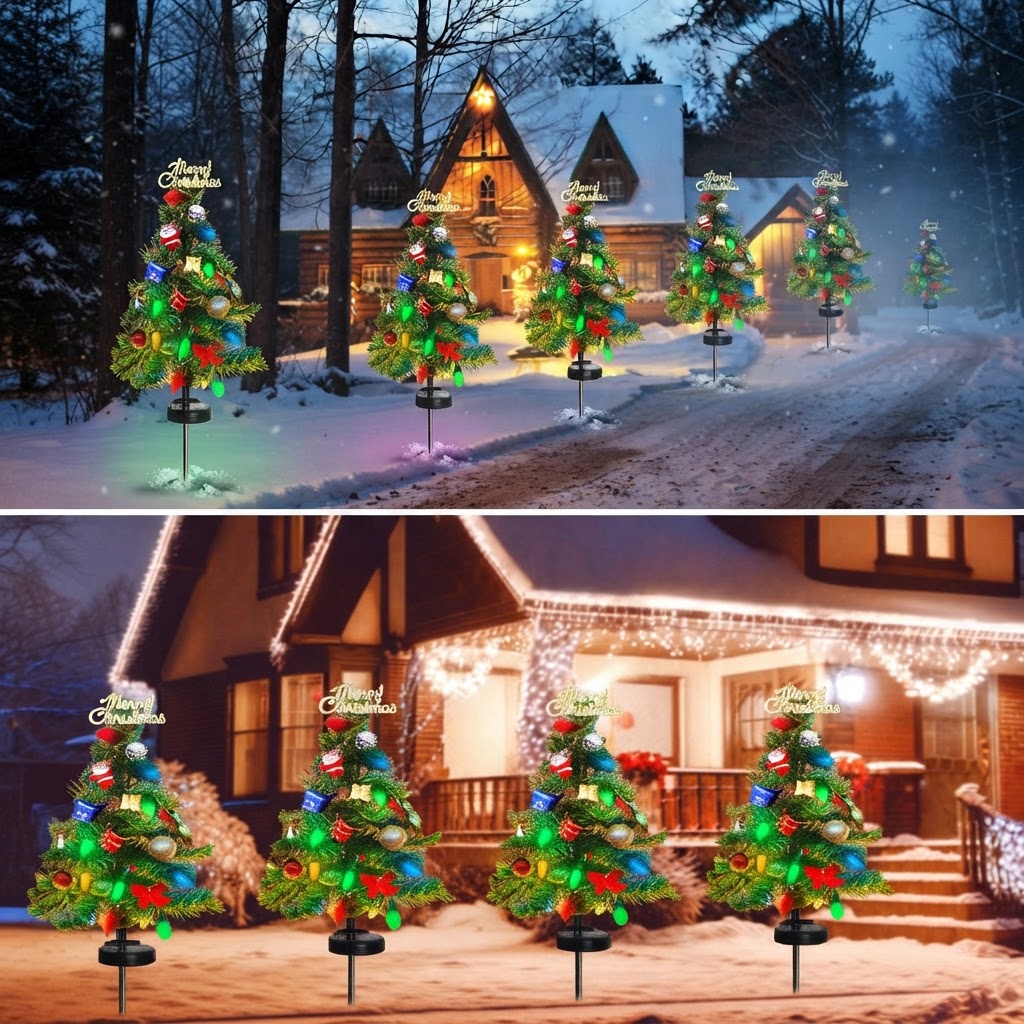 Solar Christmas Tree Stake Lights