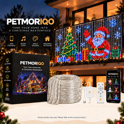 PETMORIQO Smart Animated Christmas Balcony Curtain Lights view 1