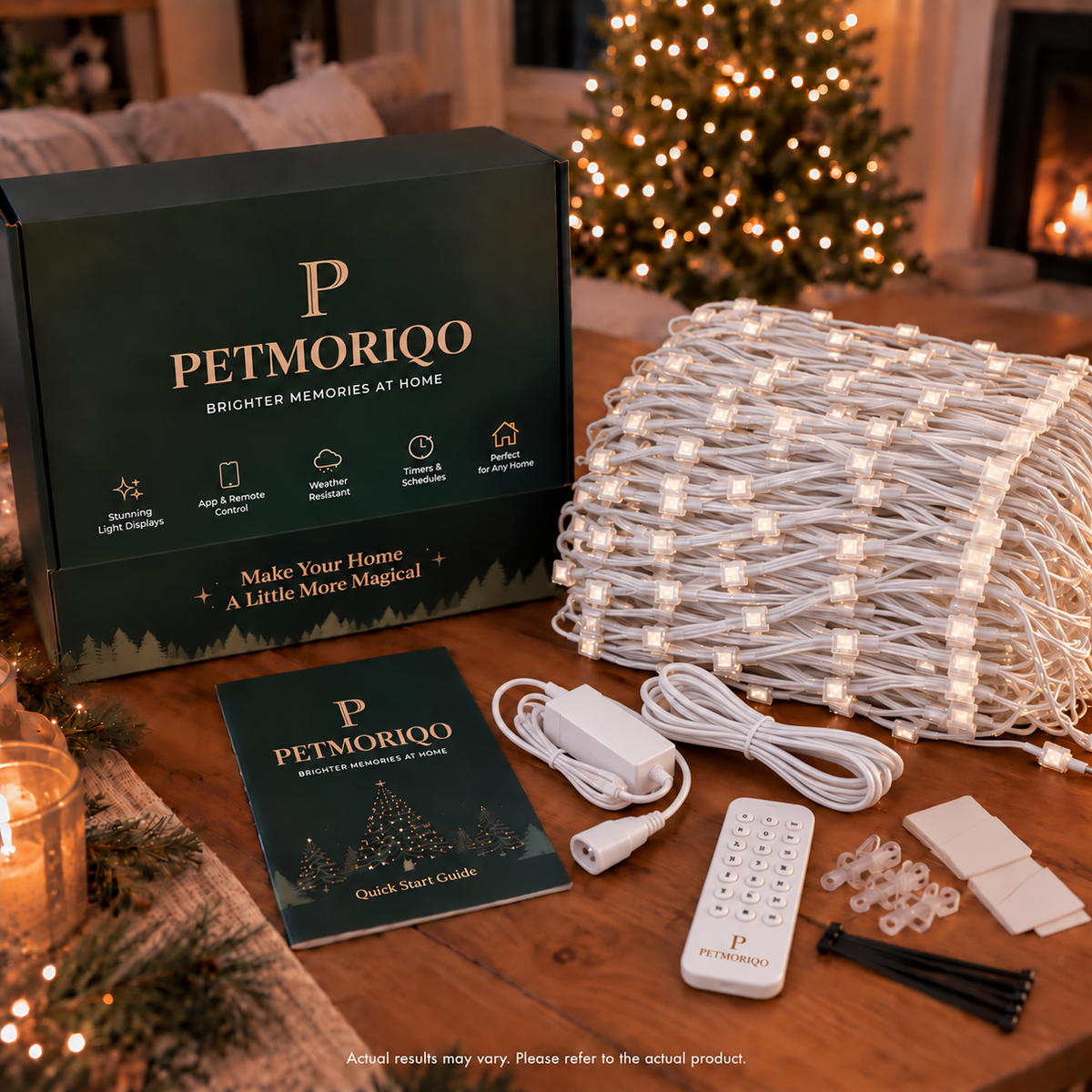 PETMORIQO Smart Animated Christmas Balcony Curtain Lights view 3