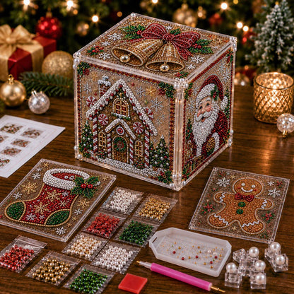 3D Christmas Diamond Painting Gift Box DIY Kit - Santa Claus