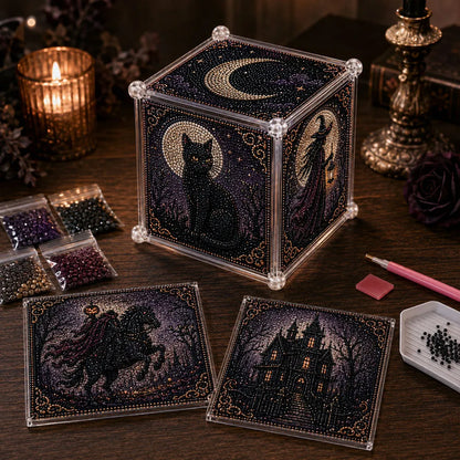 3D Christmas Diamond Painting Gift Box DIY Kit - Dark Halloween