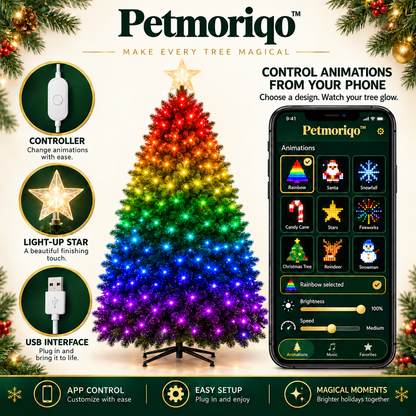 Petmoriqo™ Smart RGBIC Christmas Tree Lights – USB, image 1