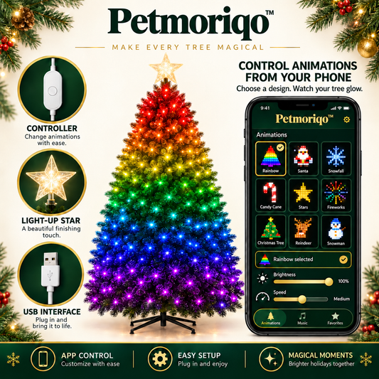 Petmoriqo™ Smart RGBIC Christmas Tree Lights – USB, image 1