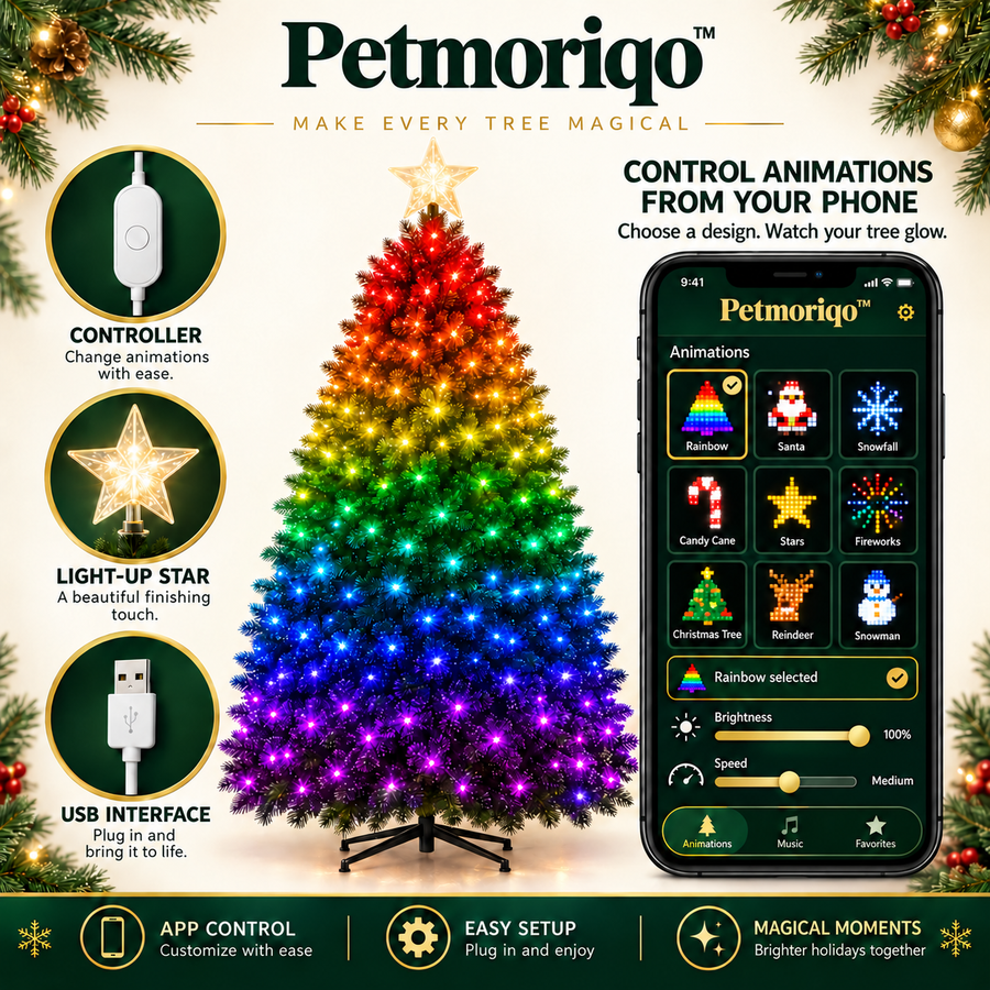 Petmoriqo™ Smart RGBIC Christmas Tree Lights