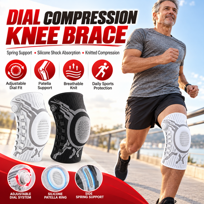 🦵Dial-Adjustable Sports Knee Brace with Alloy Spring Support🛡️