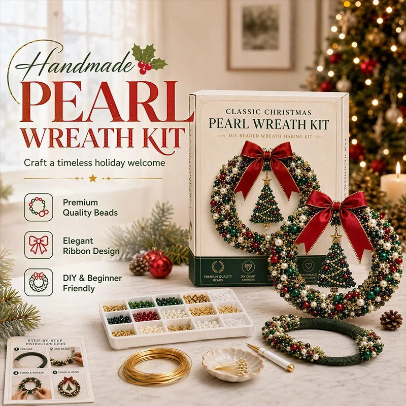 🔥HOT SALE 50% OFF🎁⚡5K+ SOLD! Almost Gone-💥✨ DIY Pearl Beaded Wreath Kit – Classic, Snowflake, Angel, Candy & Nativity