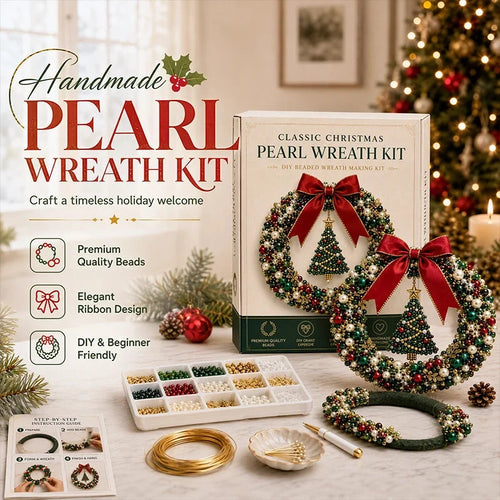 🔥HOT SALE 50% OFF🎁⚡5K+ SOLD! Almost Gone-💥✨ DIY Pearl Beaded Wreath Kit – Classic, Snowflake, Angel, Candy & Nativity
