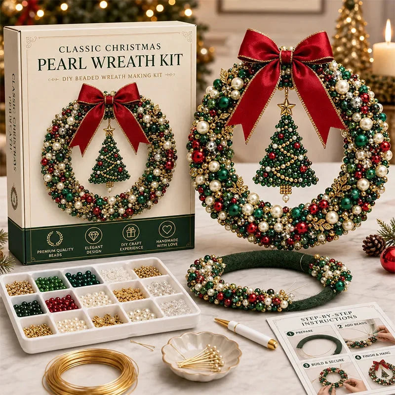 🔥HOT SALE 50% OFF🎁⚡5K+ SOLD! Almost Gone-💥✨ DIY Pearl Beaded Wreath Kit – Classic, Snowflake, Angel, Candy & Nativity