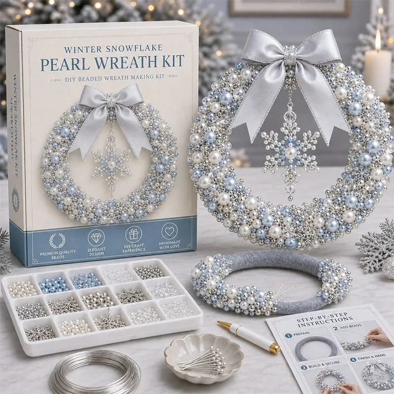 🔥HOT SALE 50% OFF🎁⚡5K+ SOLD! Almost Gone-💥✨ DIY Pearl Beaded Wreath Kit – Classic, Snowflake, Angel, Candy & Nativity