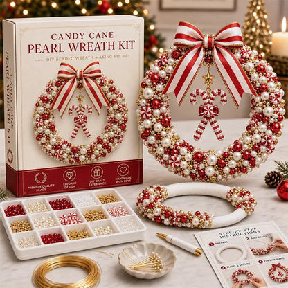 🔥HOT SALE 50% OFF🎁⚡5K+ SOLD! Almost Gone-💥✨ DIY Pearl Beaded Wreath Kit – Classic, Snowflake, Angel, Candy & Nativity