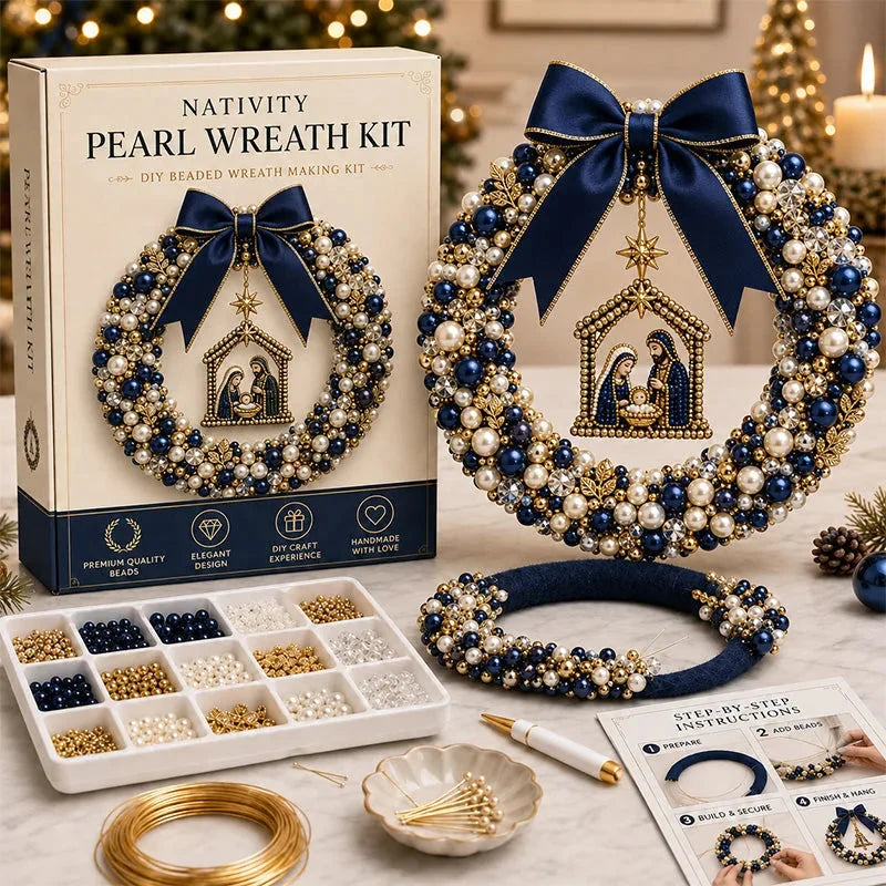 🔥HOT SALE 50% OFF🎁⚡5K+ SOLD! Almost Gone-💥✨ DIY Pearl Beaded Wreath Kit – Classic, Snowflake, Angel, Candy & Nativity