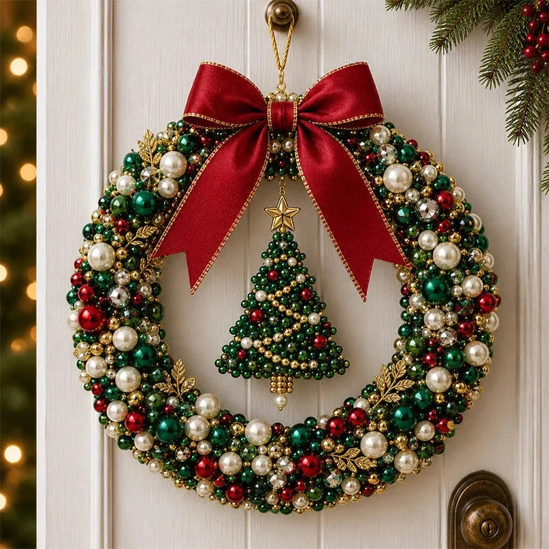 🔥HOT SALE 50% OFF🎁⚡5K+ SOLD! Almost Gone-💥✨ DIY Pearl Beaded Wreath Kit – Classic, Snowflake, Angel, Candy & Nativity